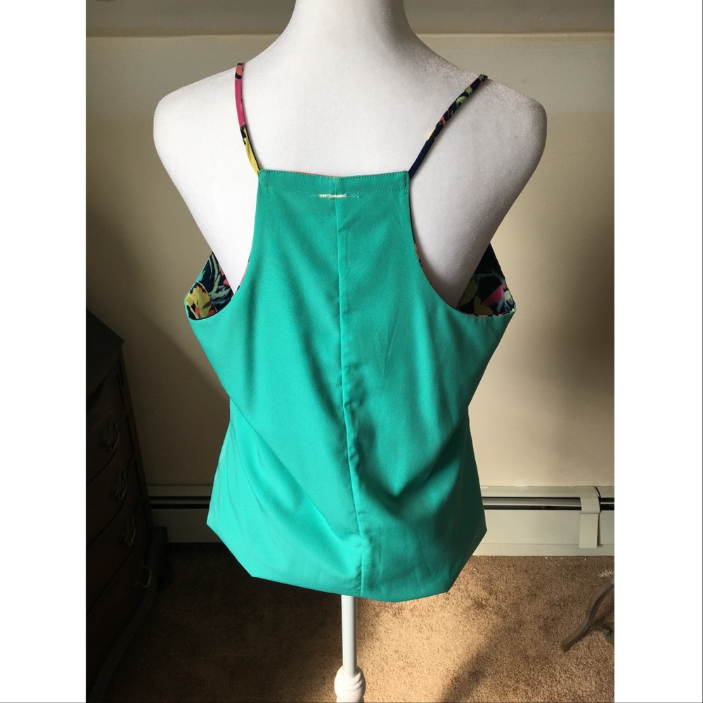 Floral Reversible Sleeveless Tank Top size Medium - Picture 4 of 6